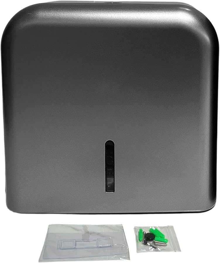 Silver Wall Mount Paper Towel Dispenser Commercial Hand Towel Holder For Bathroom Kitchen - Image 5